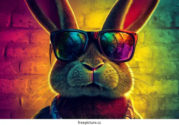 Cool Rabbit with Sunglasses Illustration