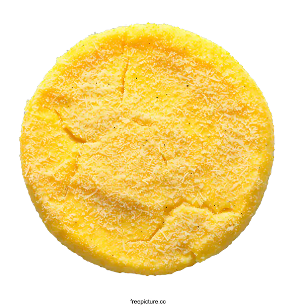 [Transparent Background PNG]Top view of round cooked polenta