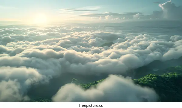 The Spectacular View of Sunrise Over a Sea of Clouds