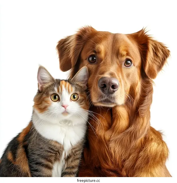 Friendly Pets: Dog and Cat Portrait