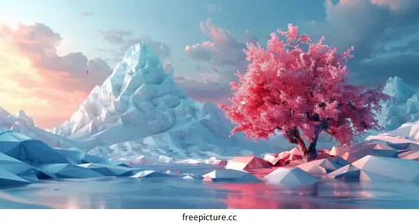 Fantasy Cherry Blossom Landscape