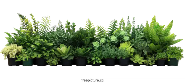 [Transparent Background PNG]Arrangement of various greenery in pots