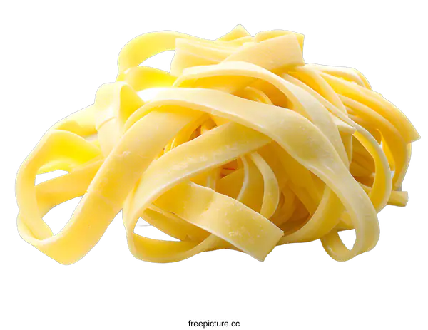 [Transparent Background PNG]Fresh Uncooked Fettuccine Pasta Isolated on White Background