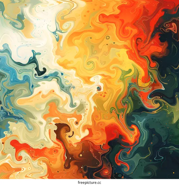 Colorful liquid is flowing