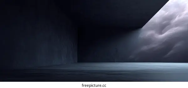 Abstract Dark Concrete Architectural Interior Design