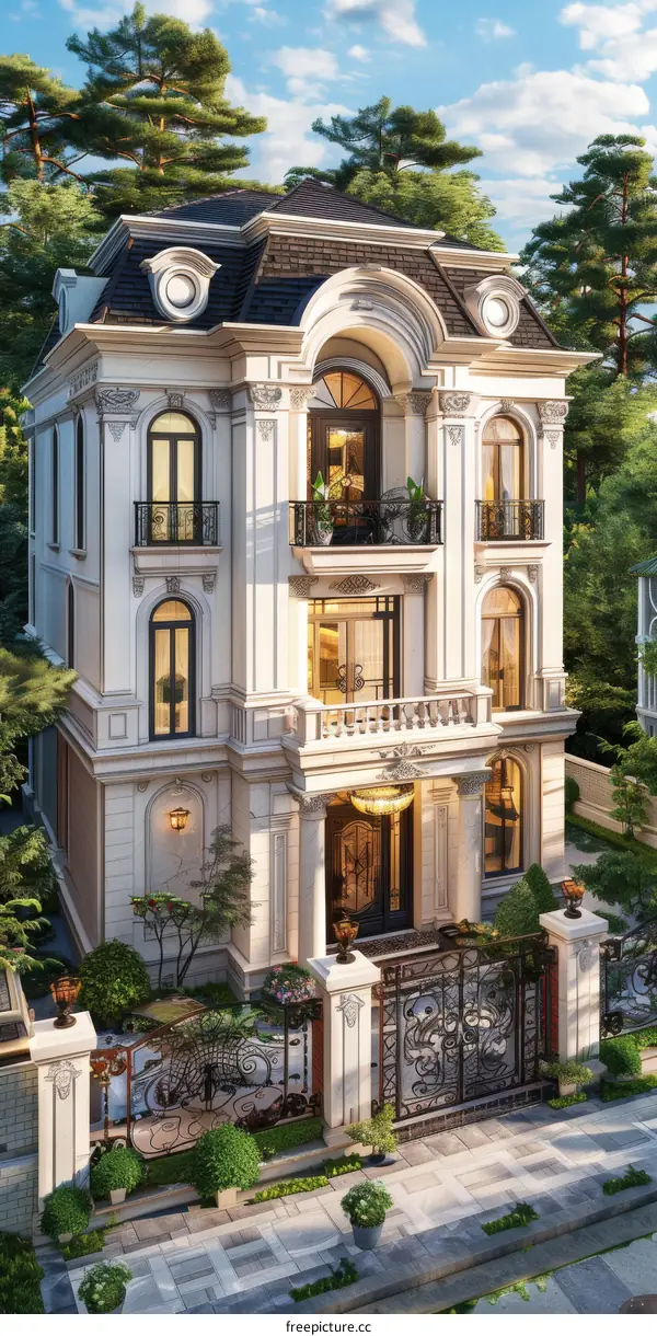 Elegant European-style Mansion Exterior