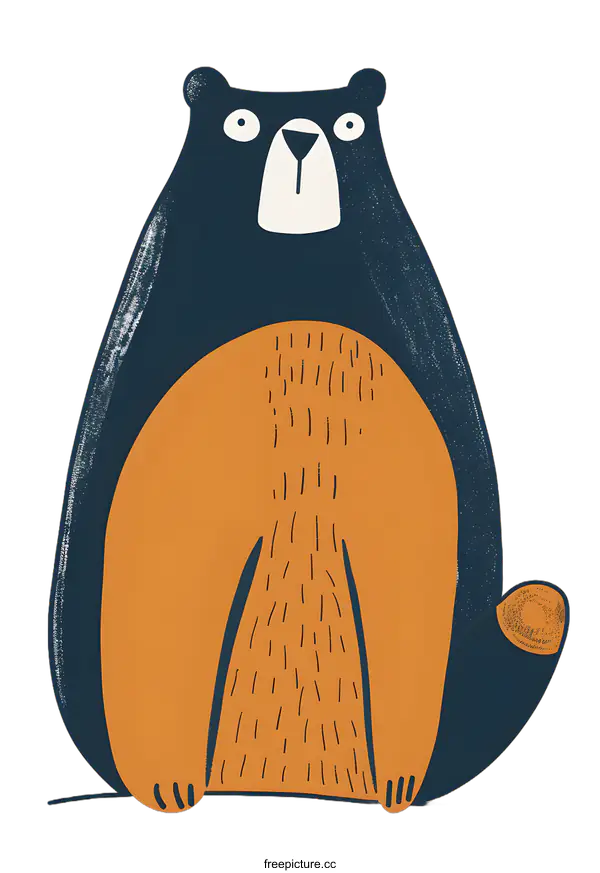 [Transparent Background PNG]Cute Cartoon Bear Sitting Illustration