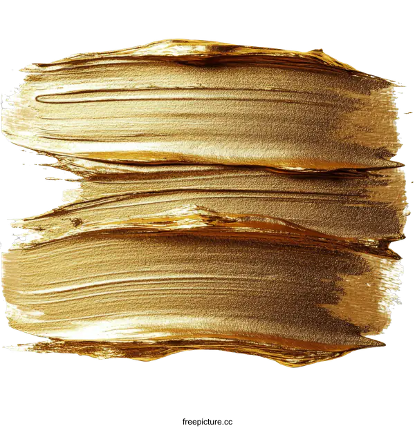 [Transparent Background PNG]Golden Paint Stroke Texture Abstract Background