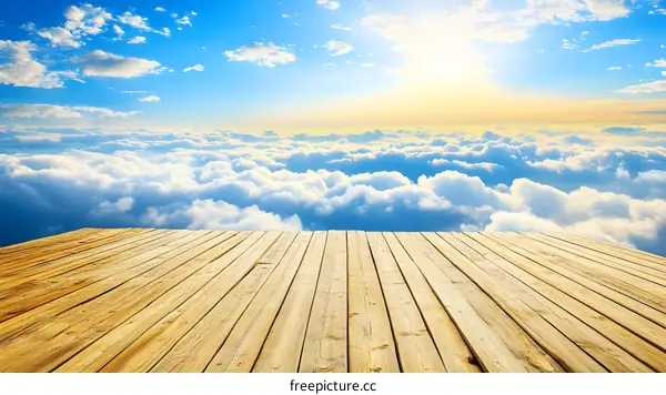 Wooden Deck Above the Clouds