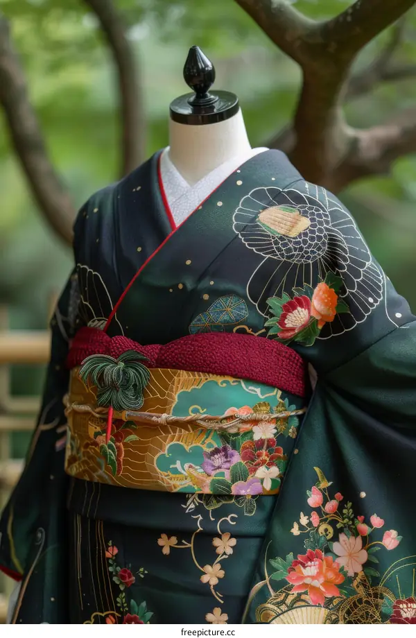 A Maiko Wearing a Traditional Kimono