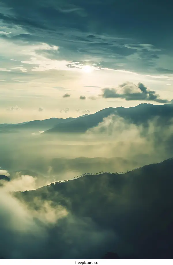 Misty Mountain View at Sunrise