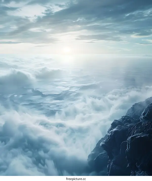 Stunning View of Clouds and Mountains at Sunset