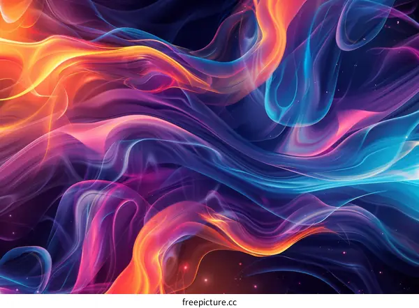 Abstract Colorful Flowing Lines Art Design