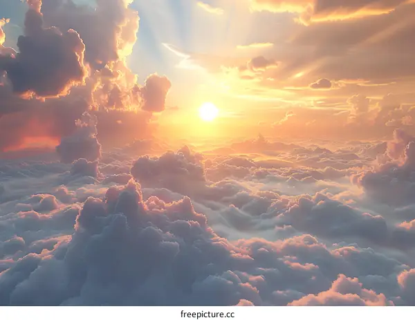 The Spectacular Sunset Over the Clouds