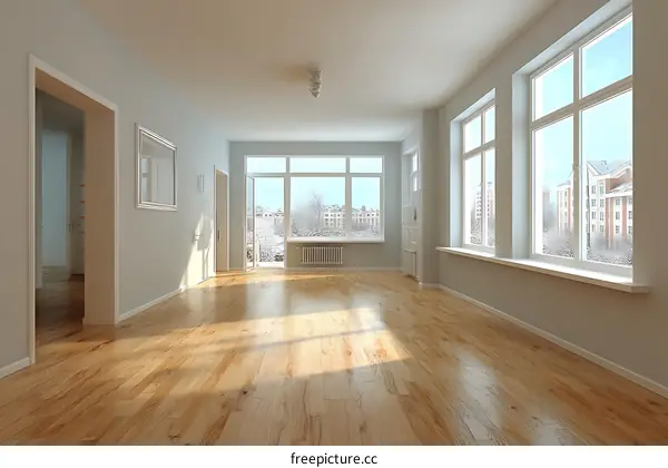 Empty Modern Apartment Interior Illustration