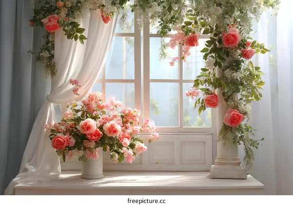 Charming Floral Decor by the Window