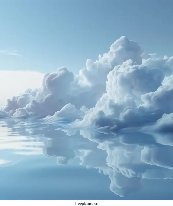 Spectacular Sea of Clouds Reflecting Blue Sky
