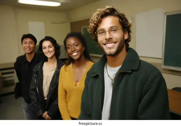 Diverse Student Group in Classroom Setting