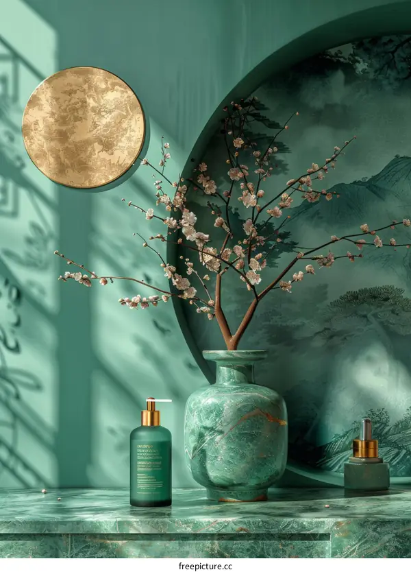 Green Aesthetic Spa Decor Illustration
