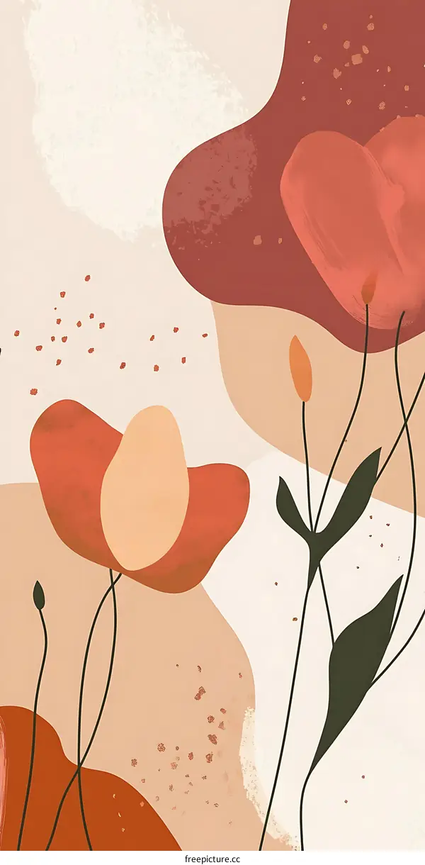 Abstract Flower Illustration with Minimalist Style