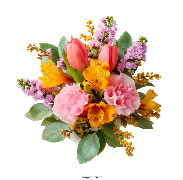 [Transparent Background PNG]Colorful Spring Floral Bouquet Arrangement