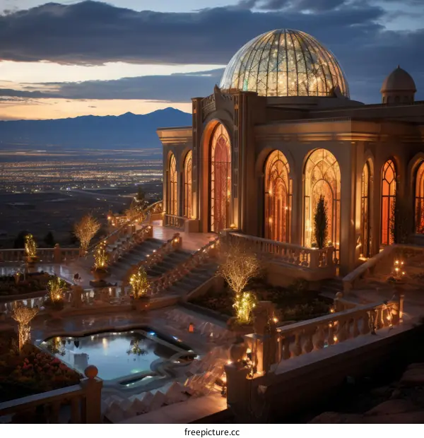 Large luxury mansion with beautiful terrace and swimming pool