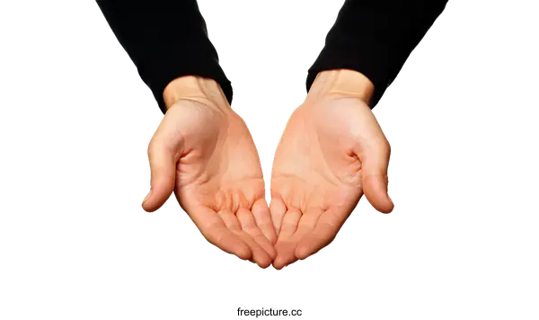 [Transparent Background PNG]Two Open Hands Offering Assistance