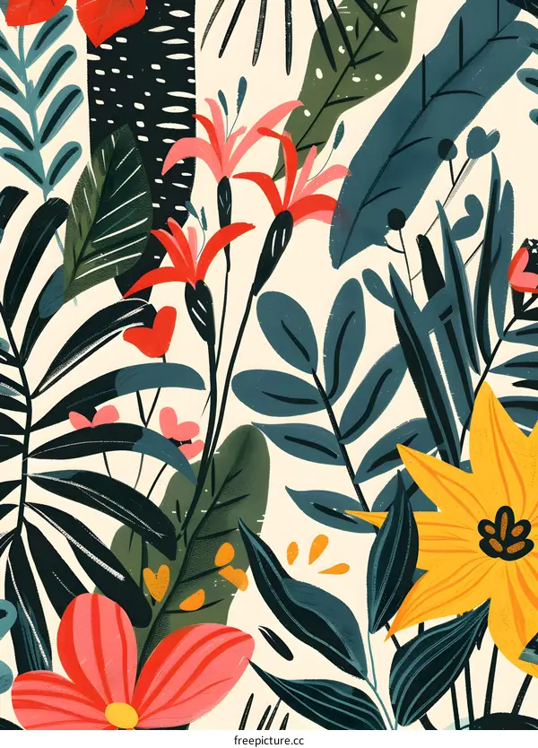 Tropical Floral Pattern Illustration