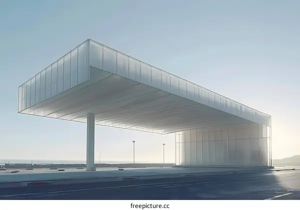 Modern Architecture Design of a White Canopy Structure