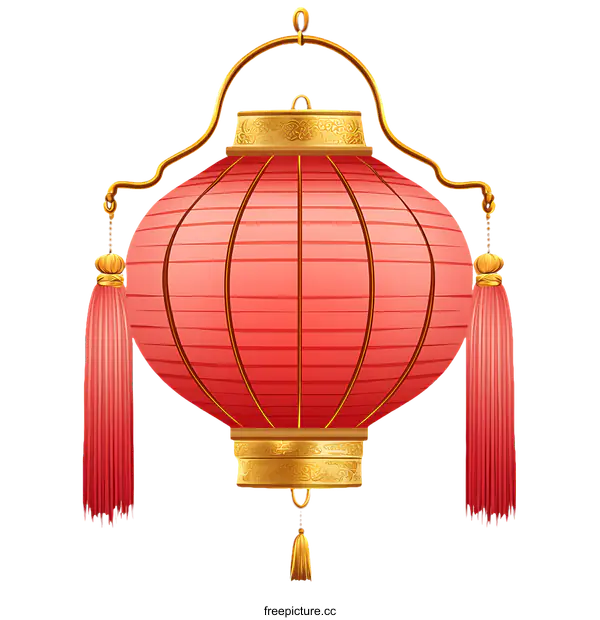 [Transparent Background PNG]Traditional Chinese Red Lantern Illustration