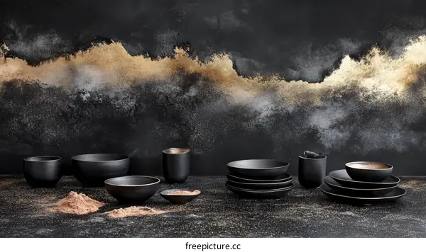 Modern Black Dining Set Display