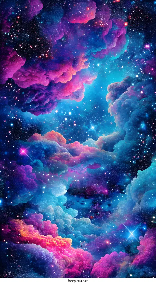 Abstract Galaxy Space Clouds Background