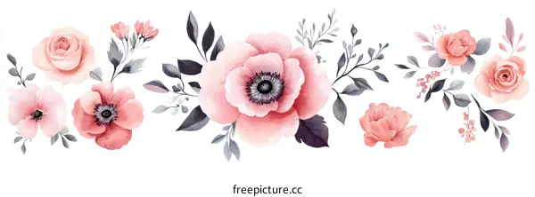 Elegant Watercolor Floral Arrangement Design