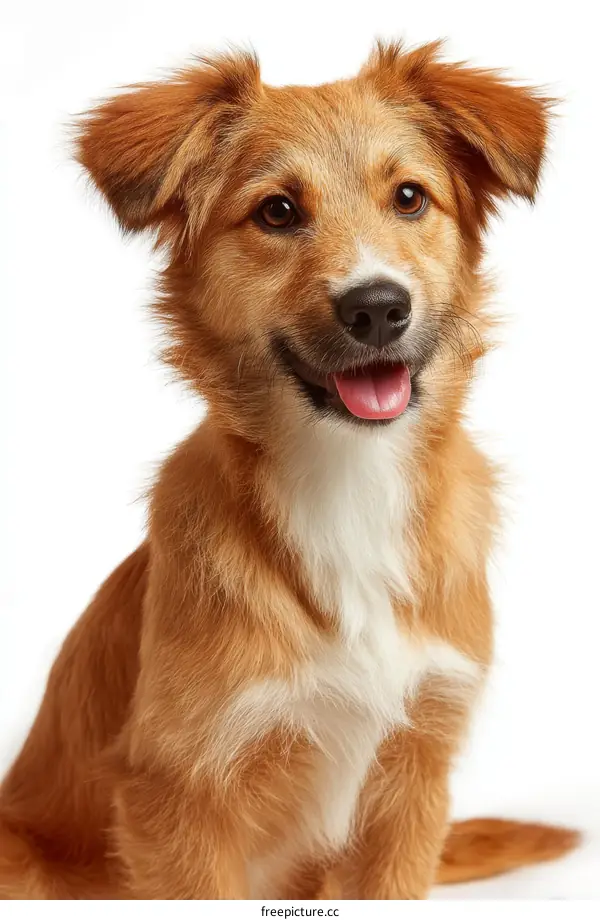 Adorable Puppy Portrait Against White Background