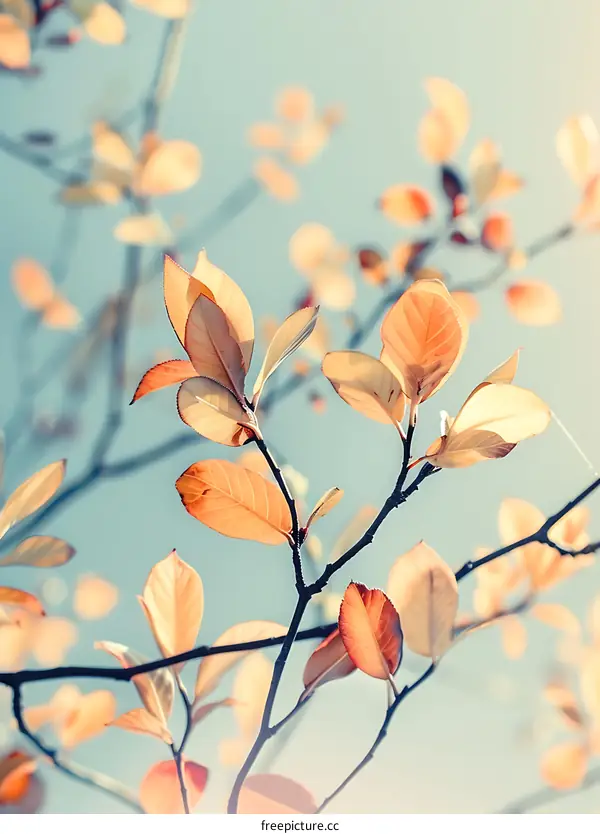 Autumn Leaves Branch  Photography