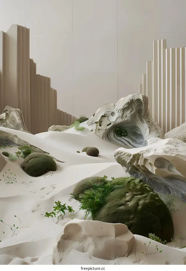 Sand Dunes With Lush Green Vegetation