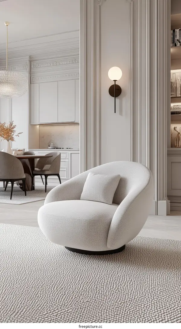 Modern Cream Living Room Interior Design