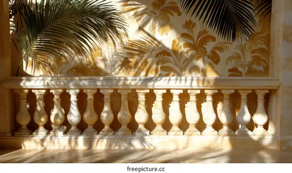 Elegant Balustrade with Palm Leaf Patterns