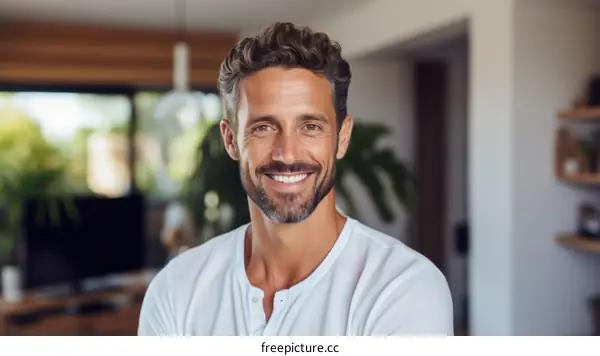 Portrait of a smiling man with beard