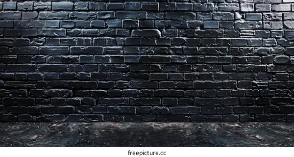 Black Painted Brick Wall Texture