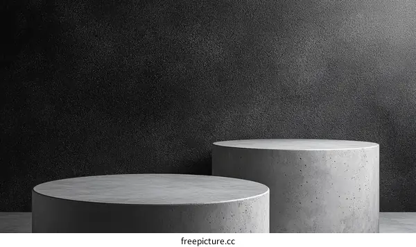 Modern Gray Concrete Display Podiums