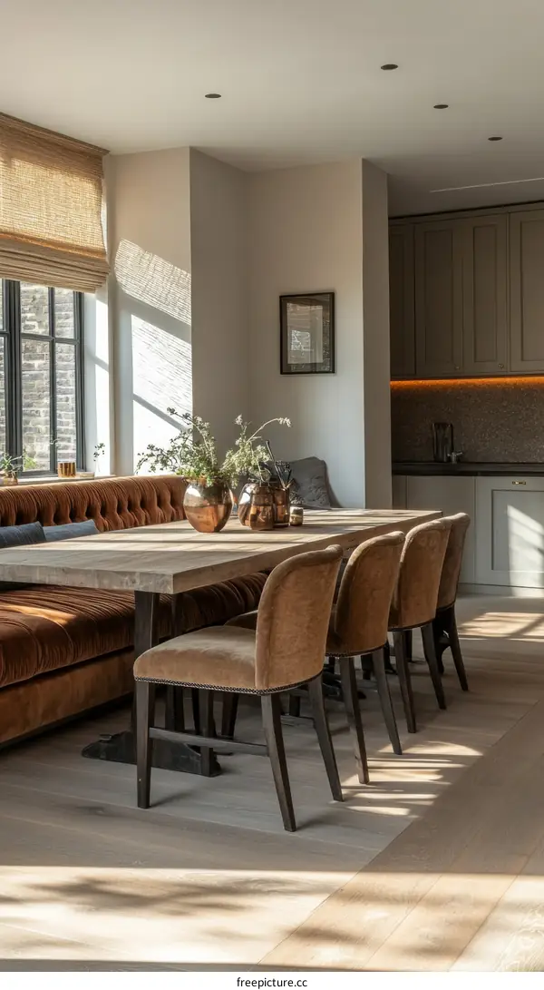 Modern Farmhouse Dining Area with Natural Light
