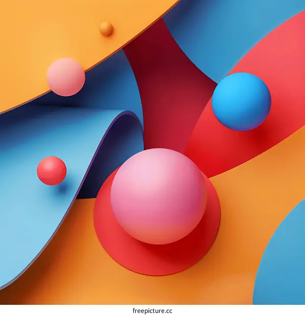 Abstract 3D Shapes and Colors