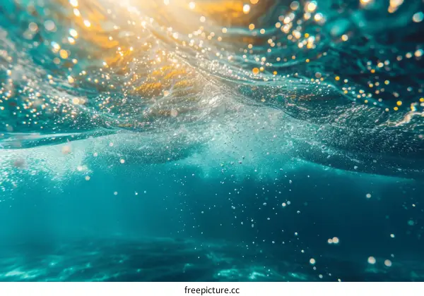 Underwater Ocean Sunlight Background