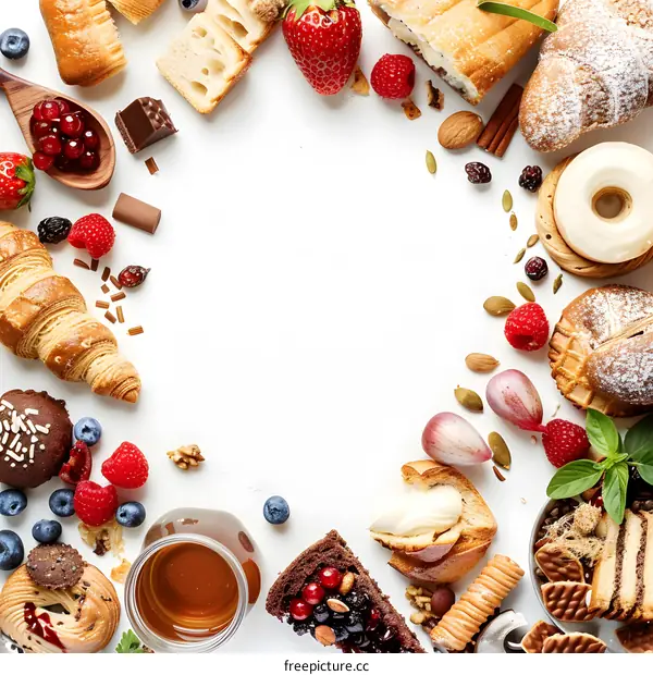 Sweet Food Background With White Background