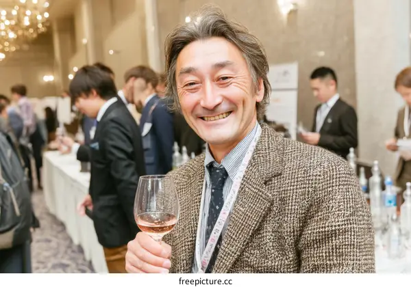 Wine Tasting Event with Asian Men