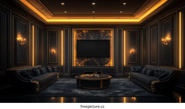 Luxury Dark Living Room Interior Design