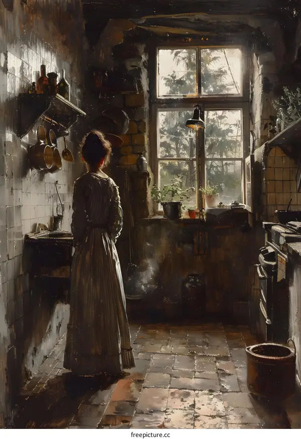 A Thoughtful Woman by the Window