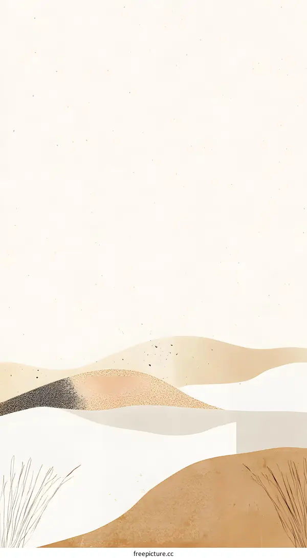 Abstract Landscape Illustration with Neutral Colors