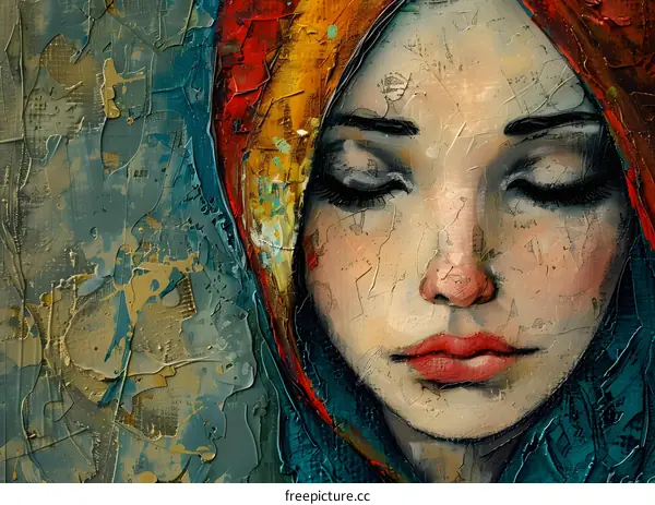 Girl with a red headscarf